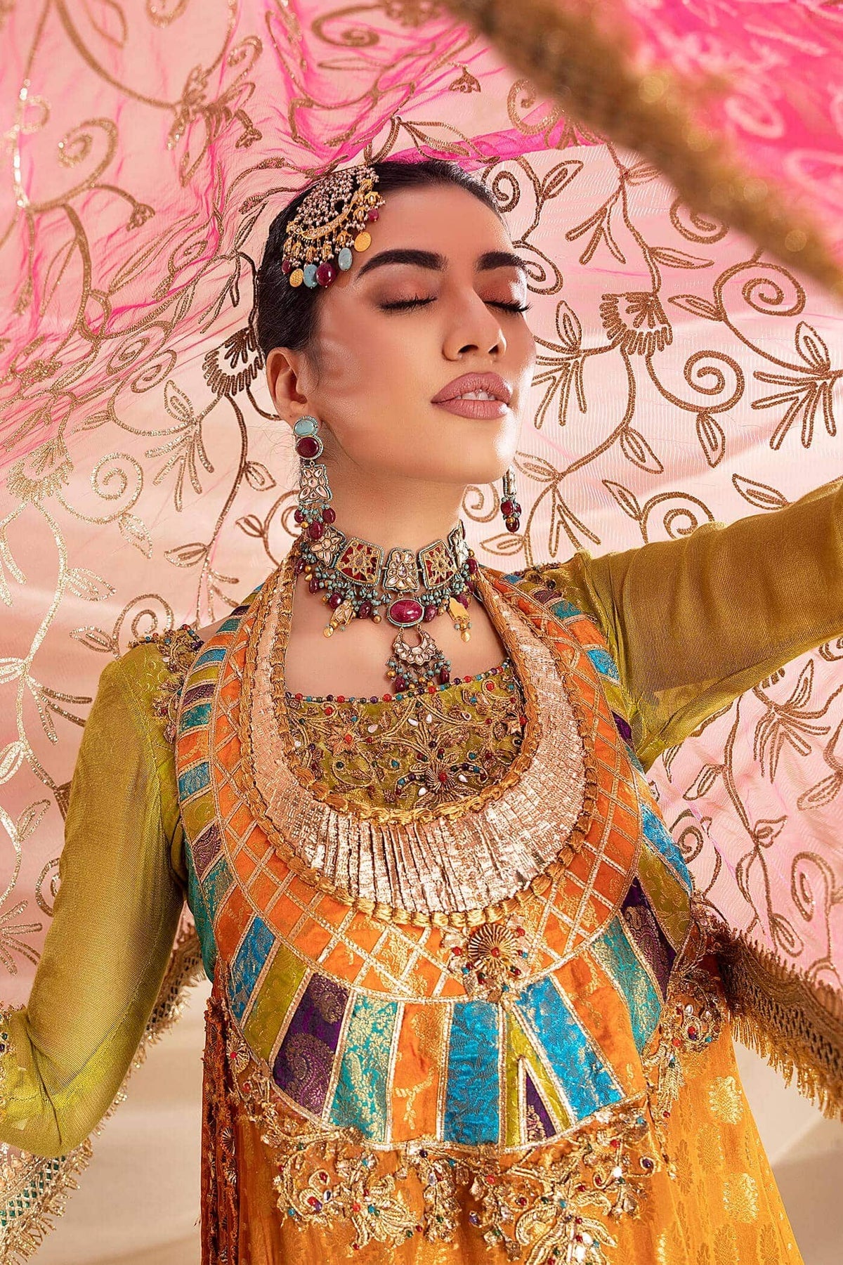 Nilofer Shahid | Shama e Mehfil | Mahjabeen - Bridal Dress - available at Maria Faisal in UK and USA.
