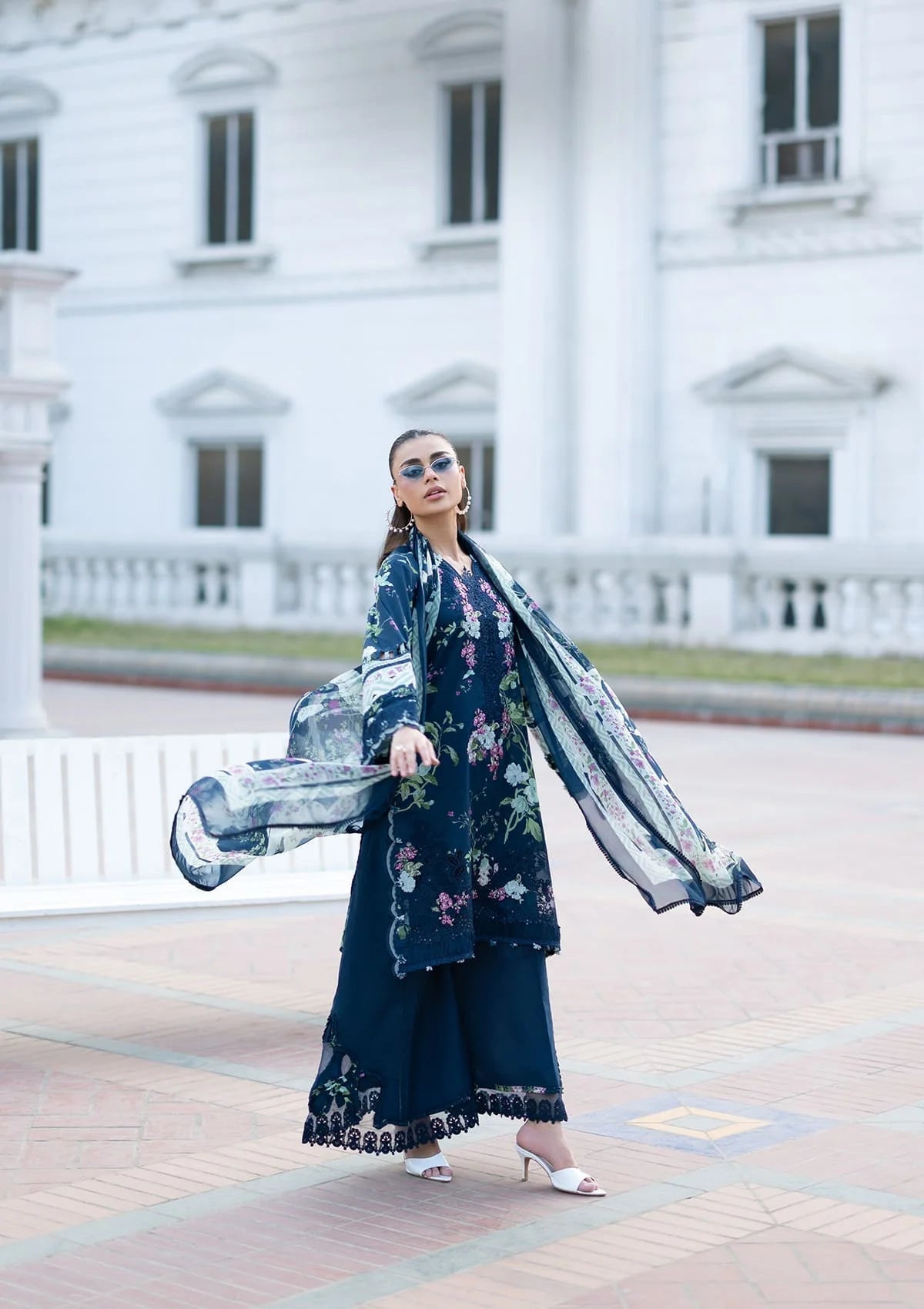 Elaf Premium | Signature Embroidered Lawn with Chiffon Collection 26 | ESG-3A MARIEL - Luxury Dress - available at Maria Faisal in UK and USA.