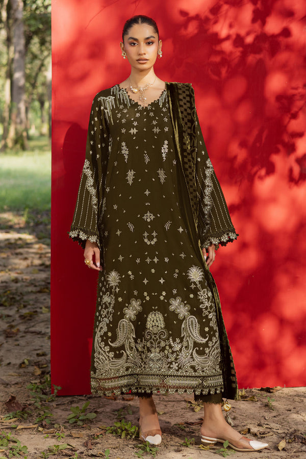 NE-190 – authentic Pakistani dress from the Exclusive Leather Peach collection for women in the UK