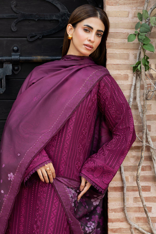 Farasha | Eminence Khaddar 25 | Rosemer - Casual Dress - available at Maria Faisal in UK and USA.