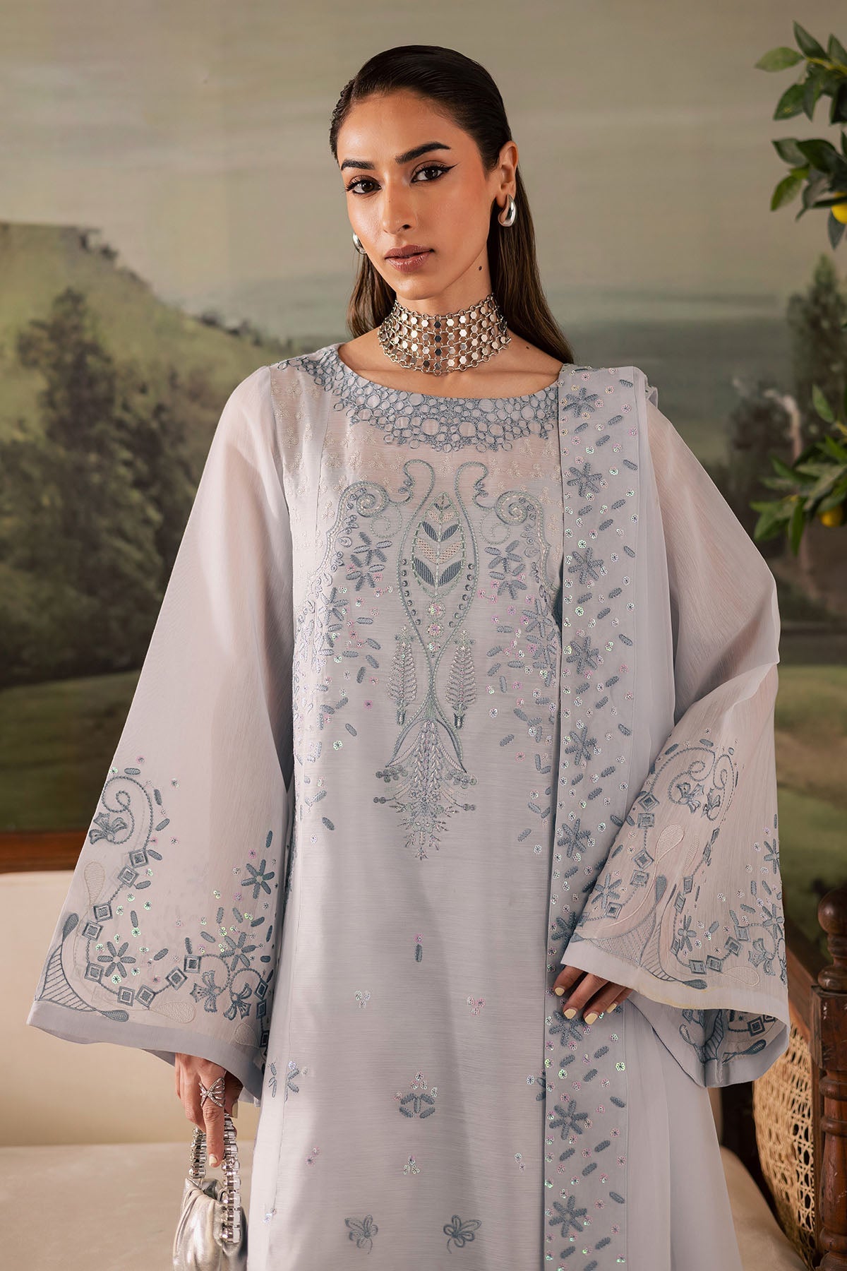 Nureh | Shades of Winter | NP-668 - Casual Dress - available at Maria Faisal in UK and USA.