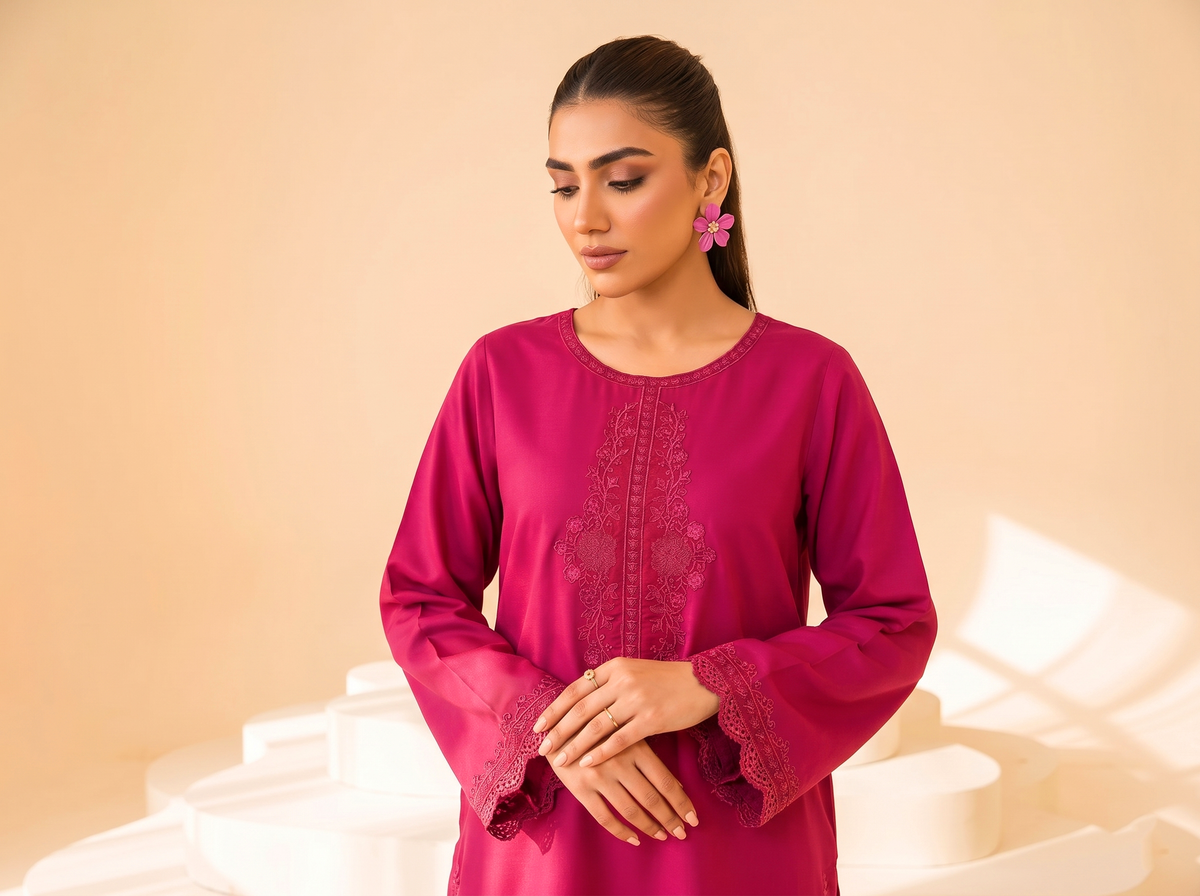 Faiza Faisal | FNF Cords Edit |PINK CARNATION - Casual Dress - available at Maria Faisal in UK and USA.