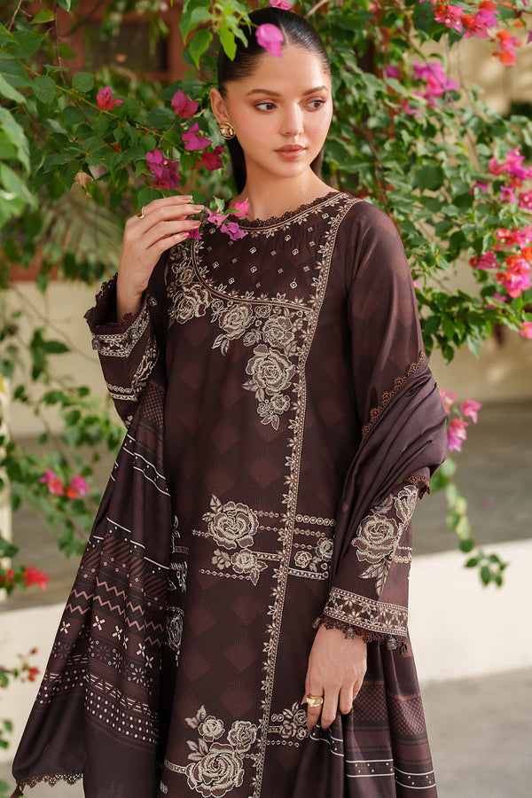 Farasha | Meline Premium Viscose 25 | Autumn Rose - Luxury Dress - available at Maria Faisal in UK and USA.