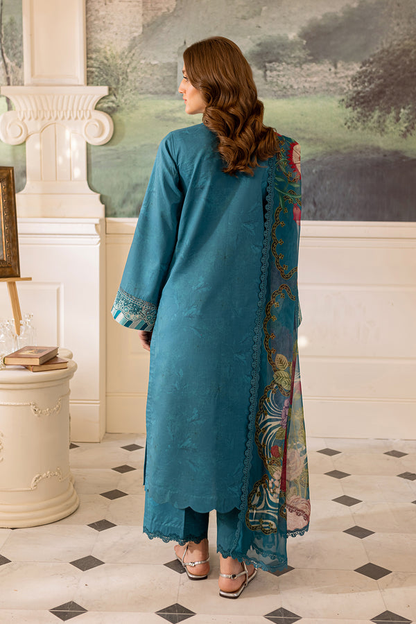 Farasha | Seraya Lawn 24 | PERIWINKLE - Designer Dress with Intricate embroidery and embellishments. Shop elegent wedding dress at Maria Faisal.