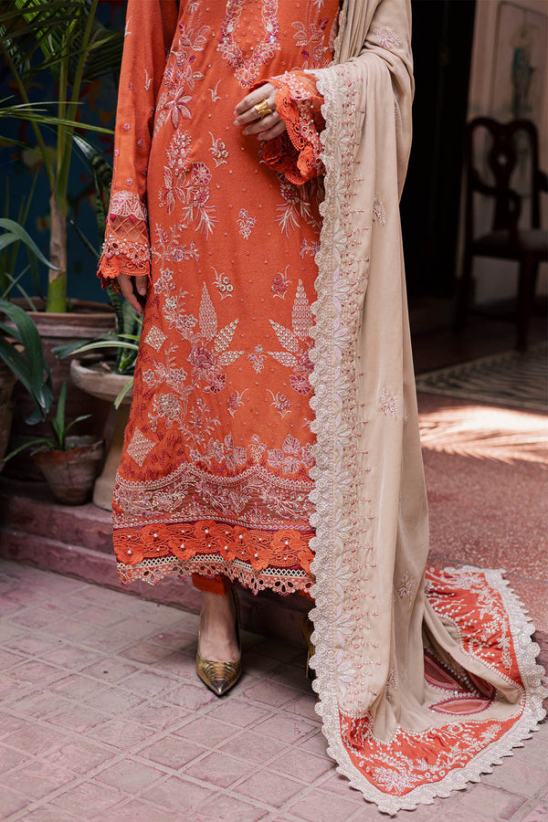 Nureh | Exclusive Leather Peach | NE-184 - Casual Dress - available at Maria Faisal in UK and USA.