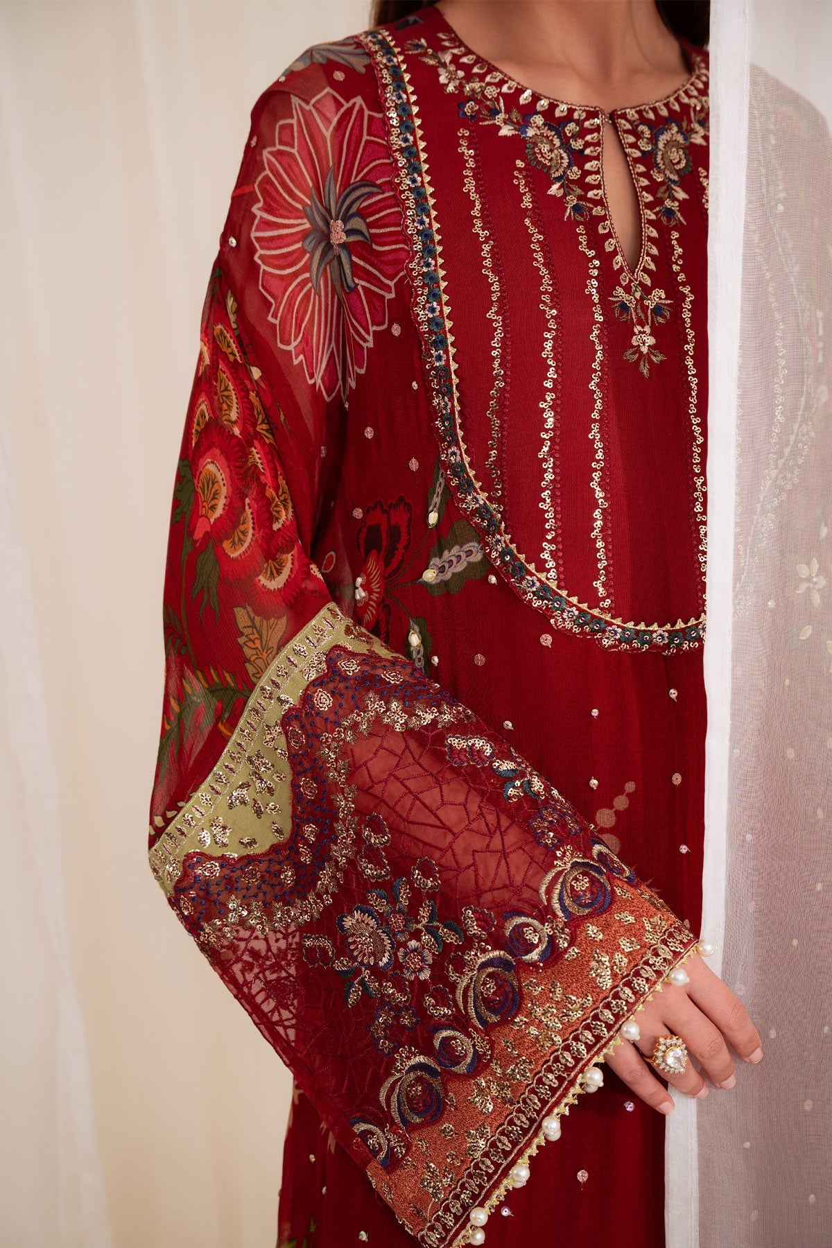 Nureh | Omara Formals | NEL-92 - Formal Dress - available at Maria Faisal in UK and USA.