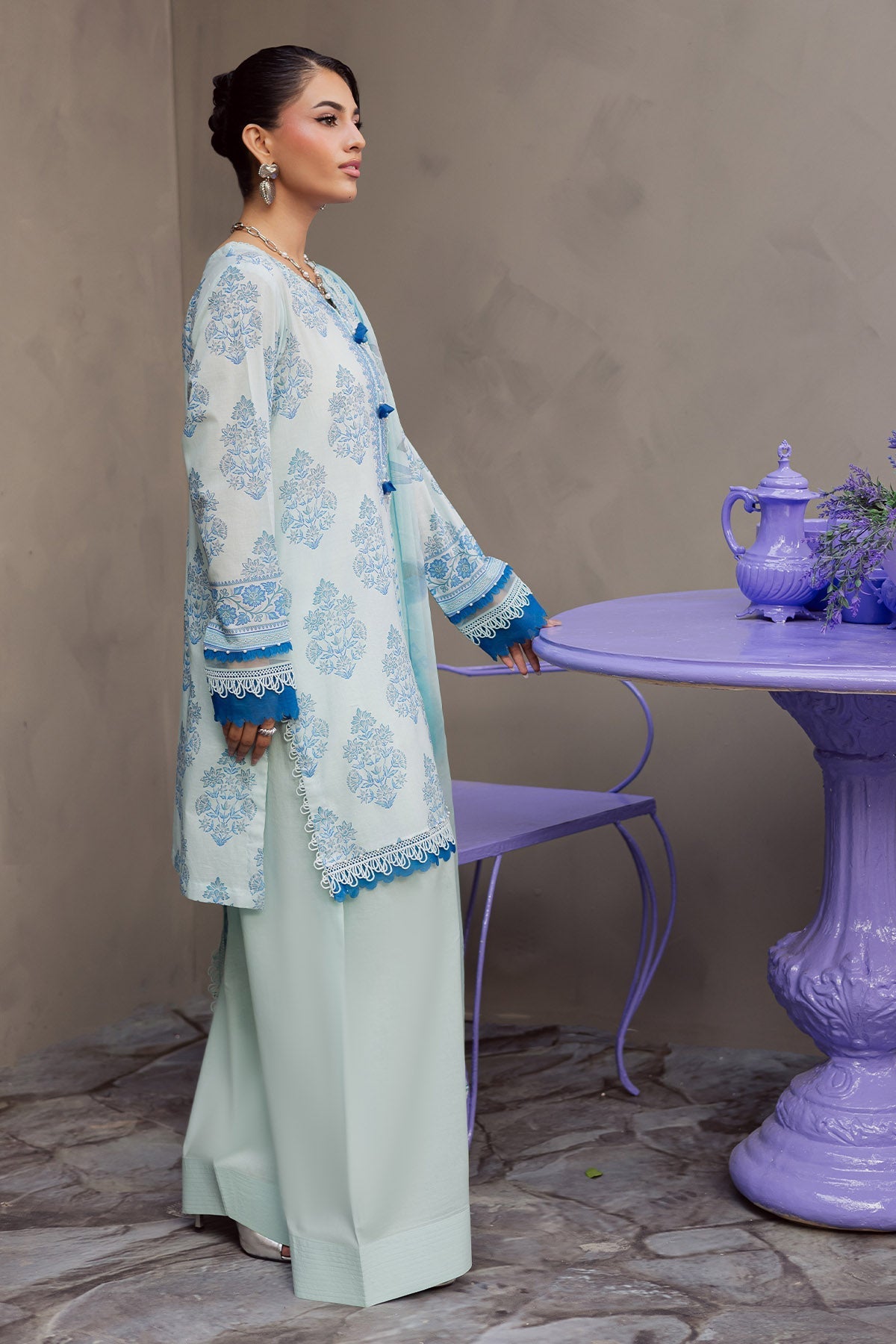Nureh | Signature Prints 26 | SP-158 - Luxury Dress - available at Maria Faisal in UK and USA.