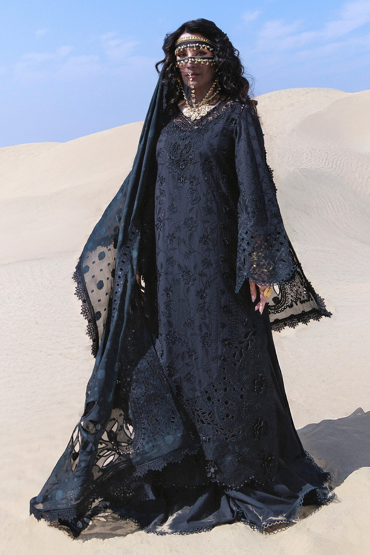 Nureh | Aman Luxe | Zahara NE-233 - Luxury Dress - available at Maria Faisal in UK and USA.