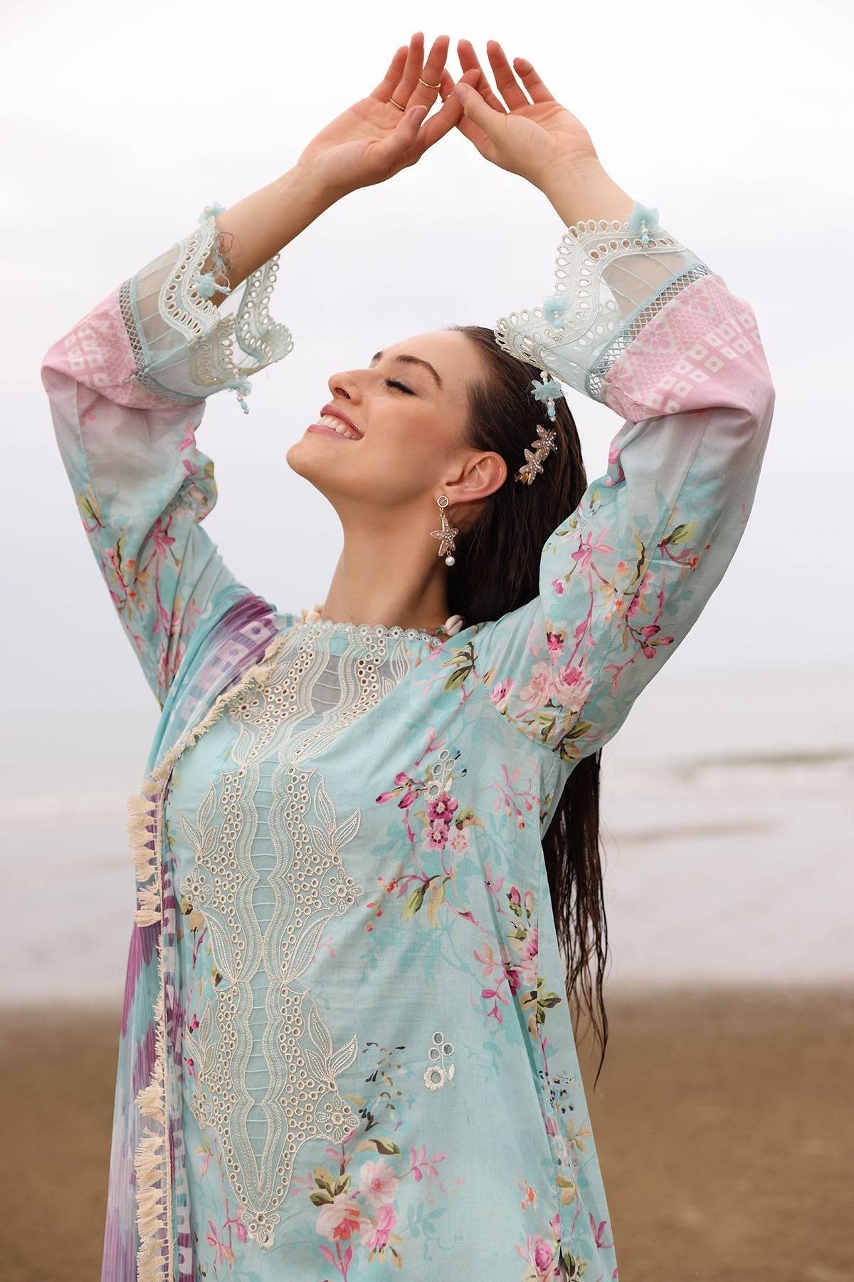 Nureh | Gardenia Embroidered Lawn 25 | NSG-173 by Maria Faisal - Registered Vendor of : Nureh - type : Ladies Clothes - 100% original wedding dresses