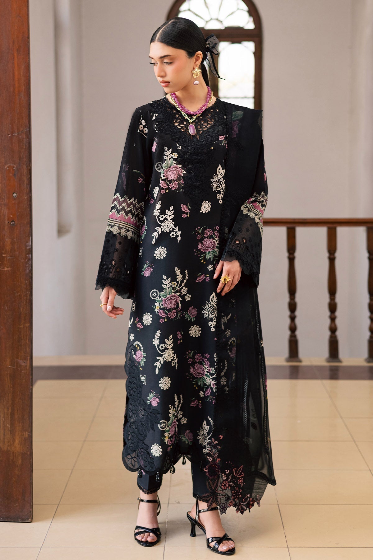 Nureh | Maya Lawn | NS-170 - Luxury Dress - available at Maria Faisal in UK and USA.