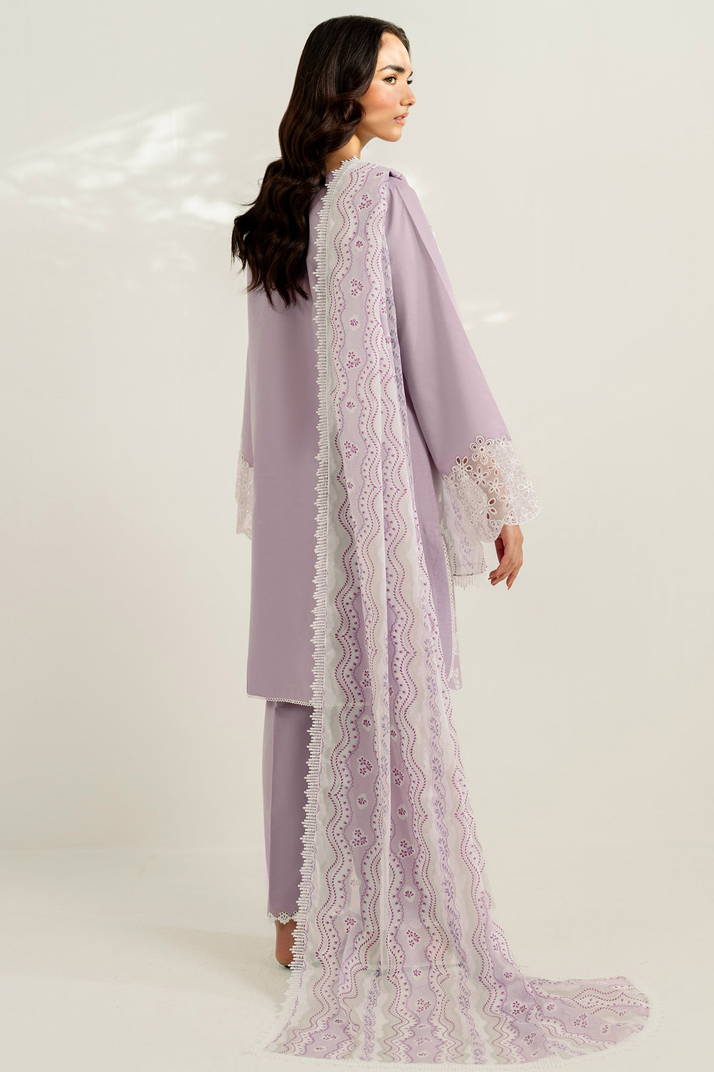 Farasha | Thread Lines Embroidered | Pastel Haze - Ladies Clothes - Maria Faisal
