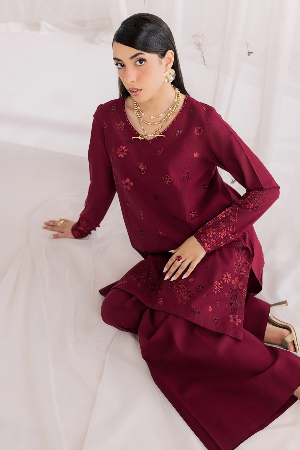 Nureh | Shades of Summer | NP-808 - Luxury Dress - available at Maria Faisal in UK and USA.
