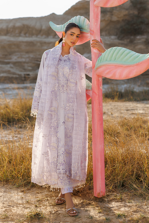 Emaan adeel | Sunlit Groove Luxury Lawn 26 | SUNLIT SWAY - Luxury Dress - available at Maria Faisal in UK and USA.