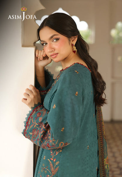 Asim Jofa | Summer Rhapsody | AJUBU-03 Embroidered Jacquard - Ladies Clothes - Maria Faisal