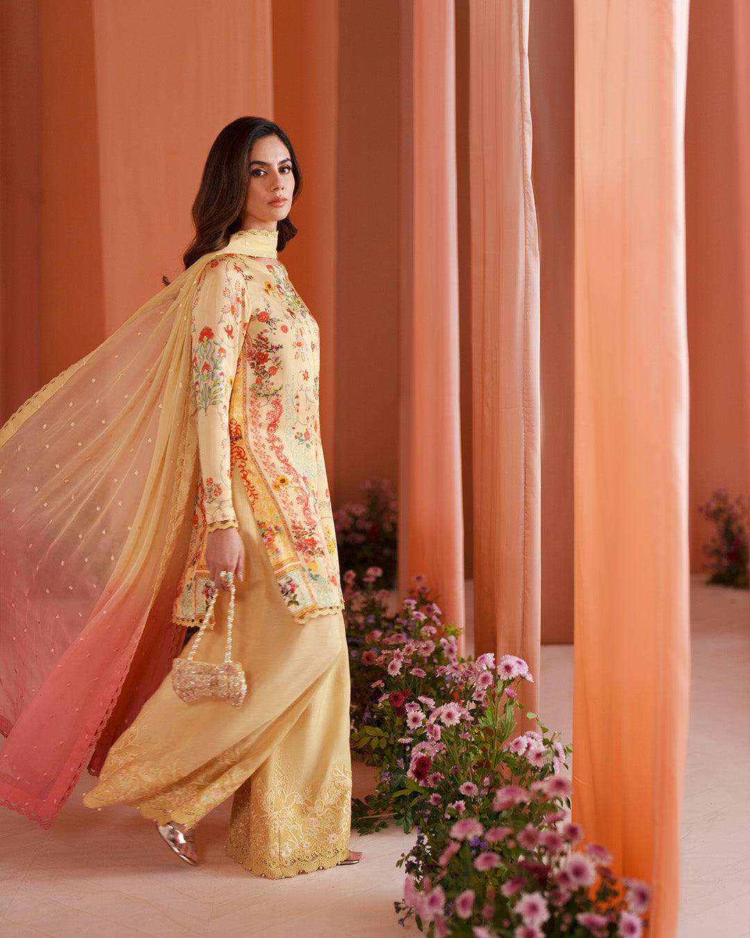 Faiza Saqlain | Roim Silk Edit | Resal - Luxury Dress - available at Maria Faisal in UK and USA.