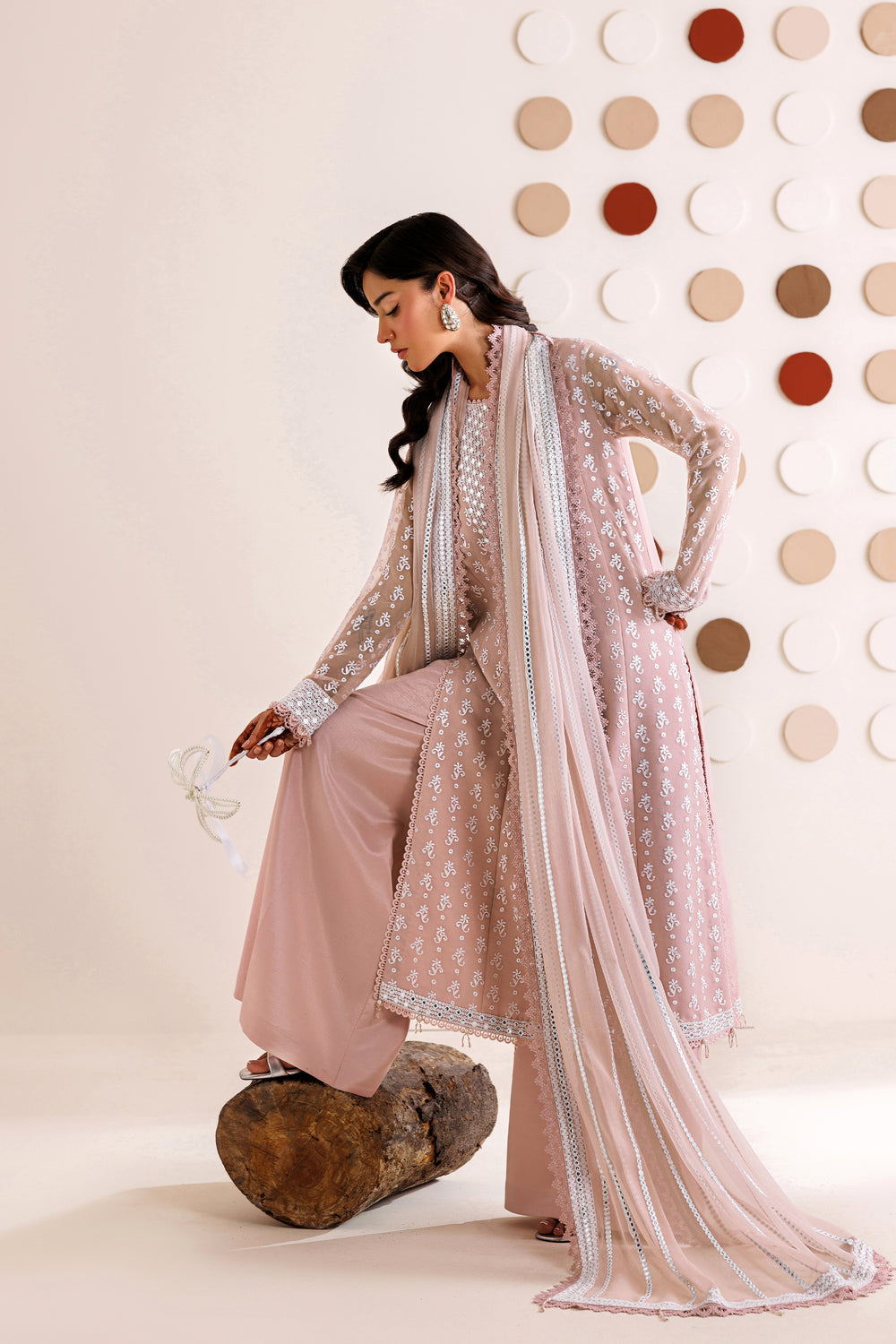 Farasha | Chiffon Threads 26 | BLUSH SAND - Formal Dress - available at Maria Faisal in UK and USA.