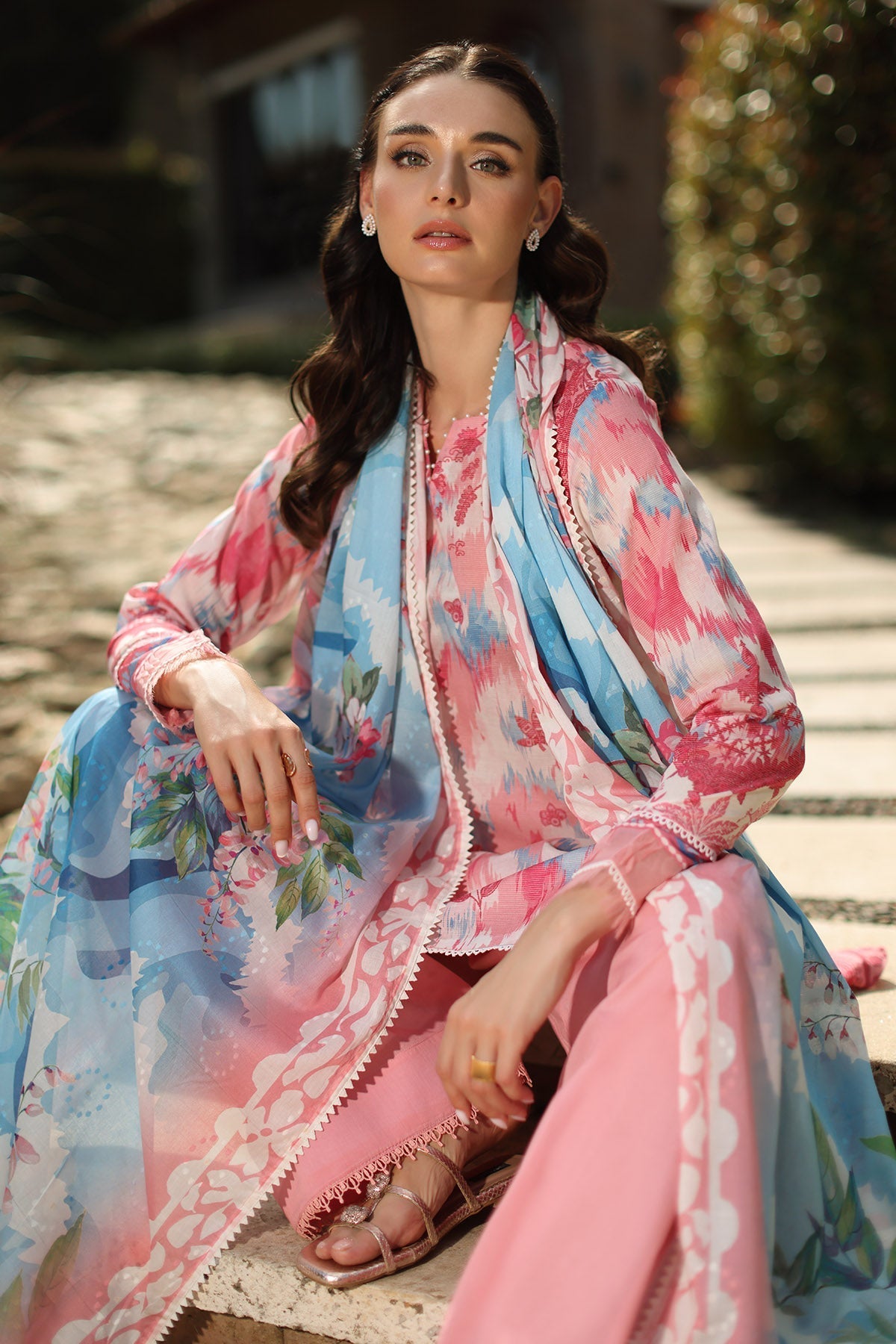 Nureh | Signature Prints 26 | SP-207 - Luxury Dress - available at Maria Faisal in UK and USA.