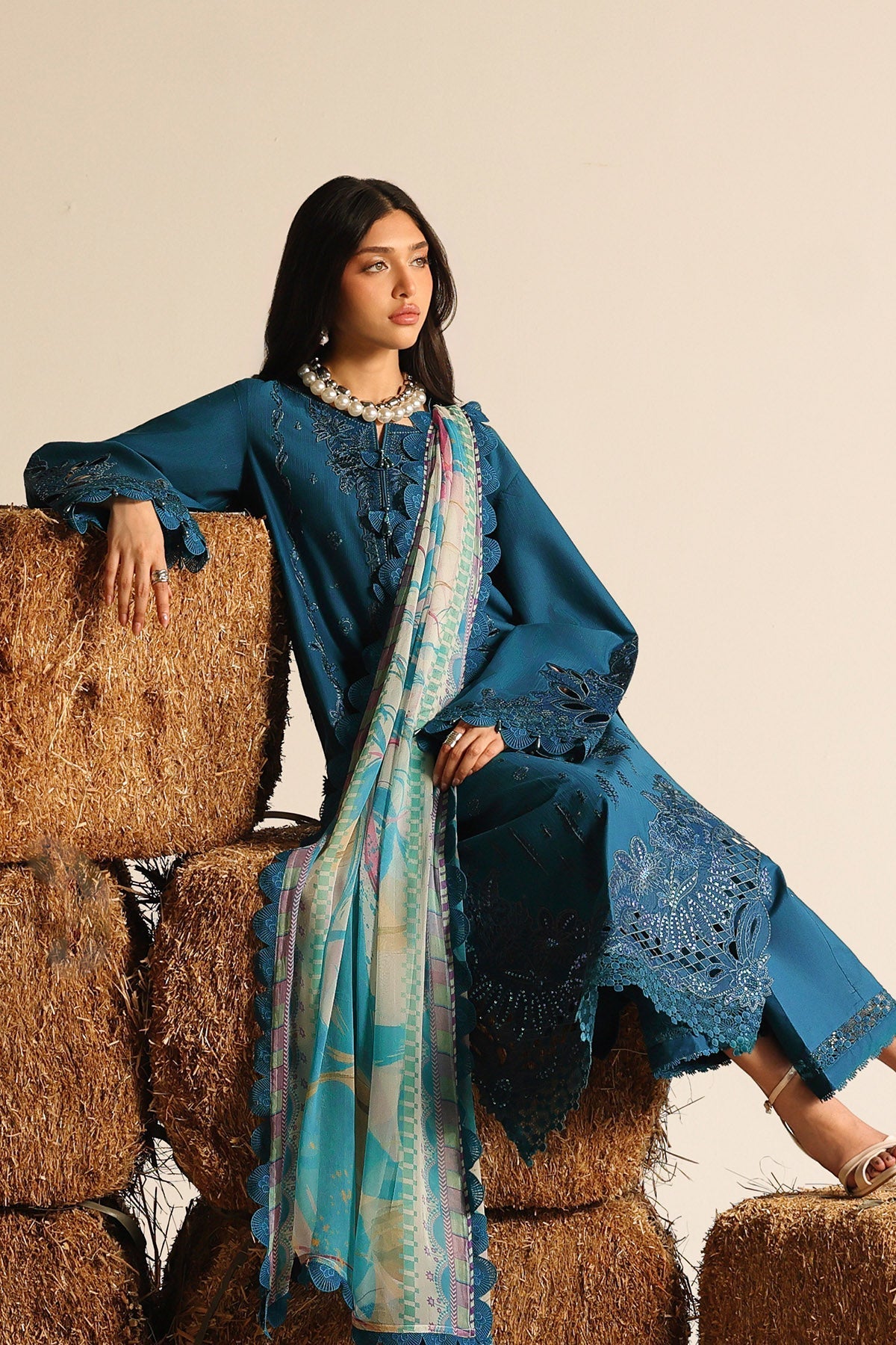 Nureh | Raha Lawn | NE-247 - Luxury Dress - available at Maria Faisal in UK and USA.