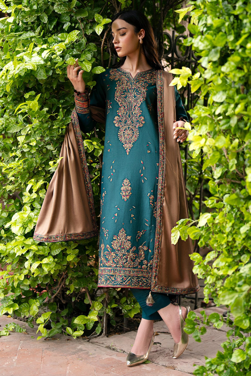 Jazmin | Winter Edition 24 | KHADDAR UW-0060 - Designer Dress with Intricate embroidery and embellishments. Shop elegent wedding dress at Maria Faisal.