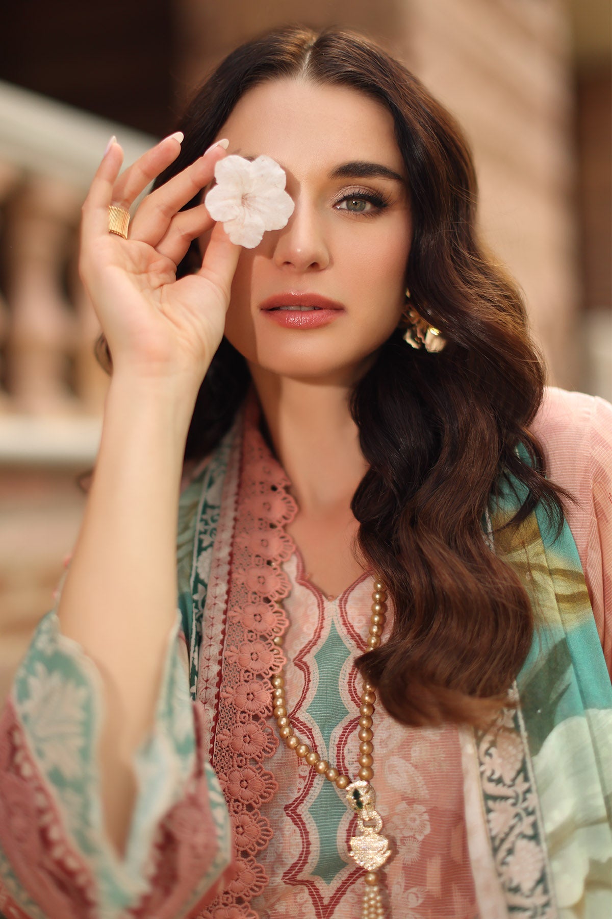 Nureh | Signature Prints 26 | SP-203 - Luxury Dress - available at Maria Faisal in UK and USA.