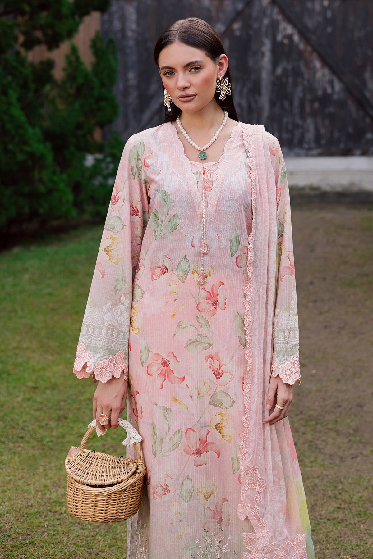 Nureh | Gardenia Lawn 26 | NSG-208 - Dress - available at Maria Faisal in UK and USA.