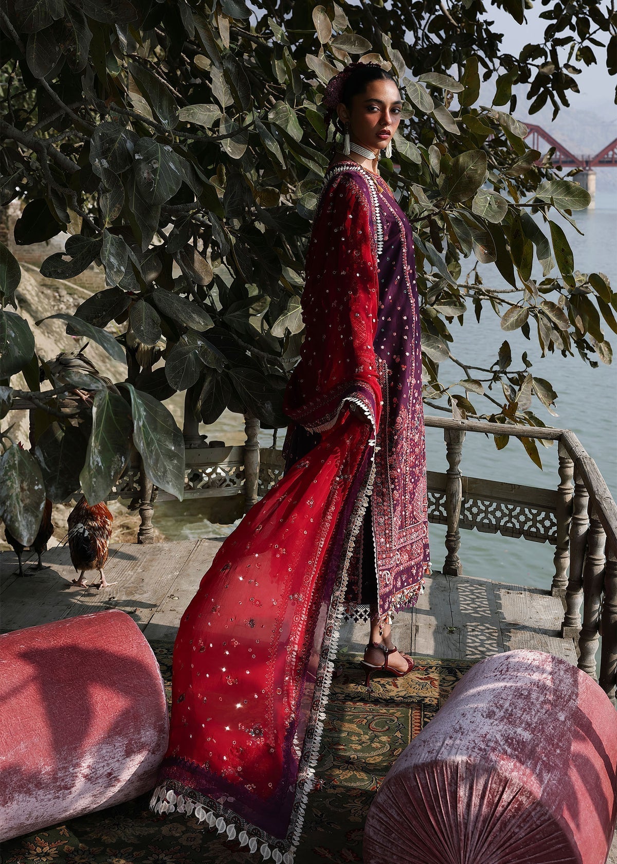 Hussain Rehar | Kalabagh Luxury Lawn 26 | Nihdi - Luxury Dress - available at Maria Faisal in UK and USA.