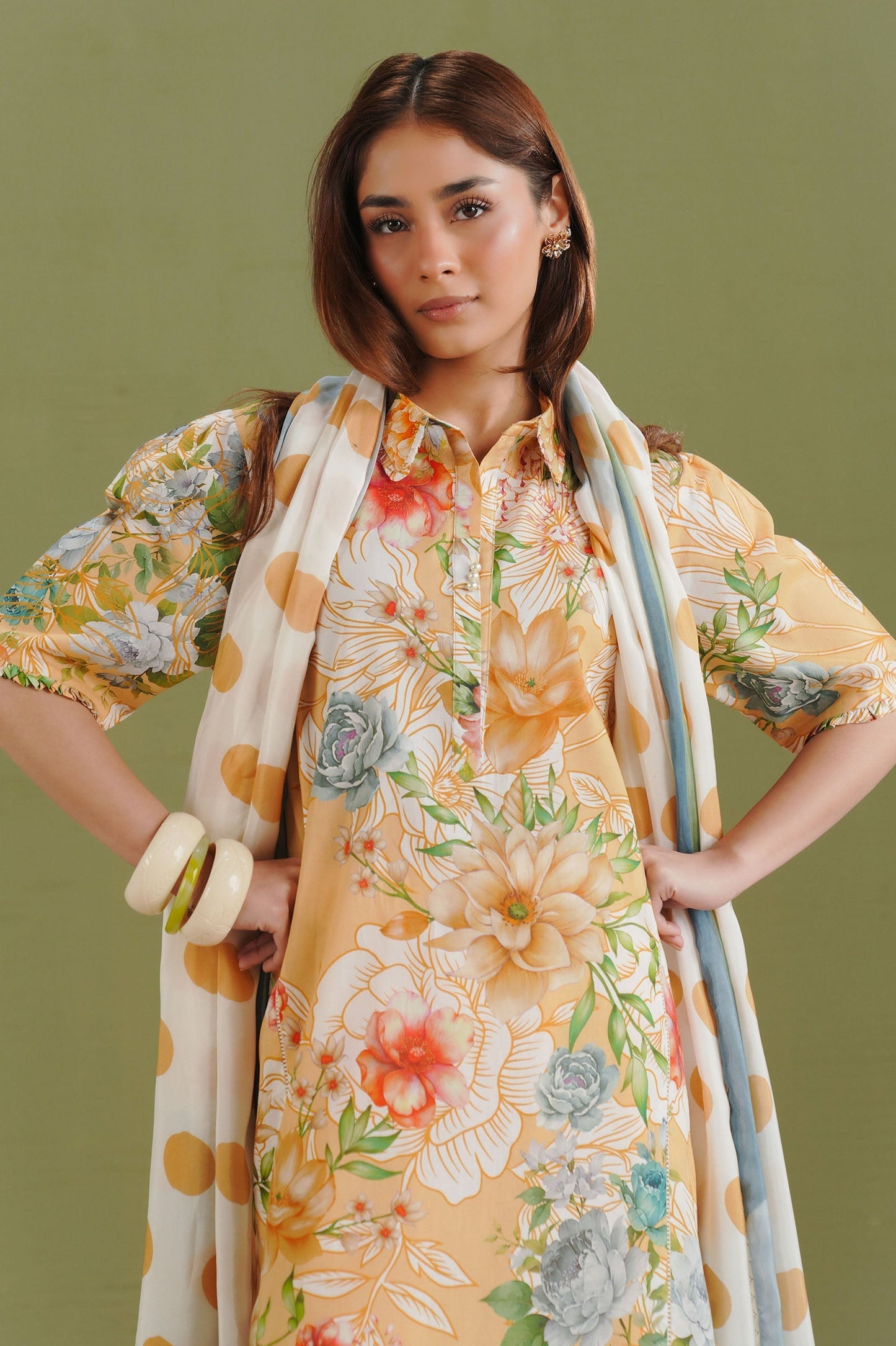 Zara Shahjahan | Coco Prints 26 | Elix-9B - Casual Dress - available at Maria Faisal in UK and USA.
