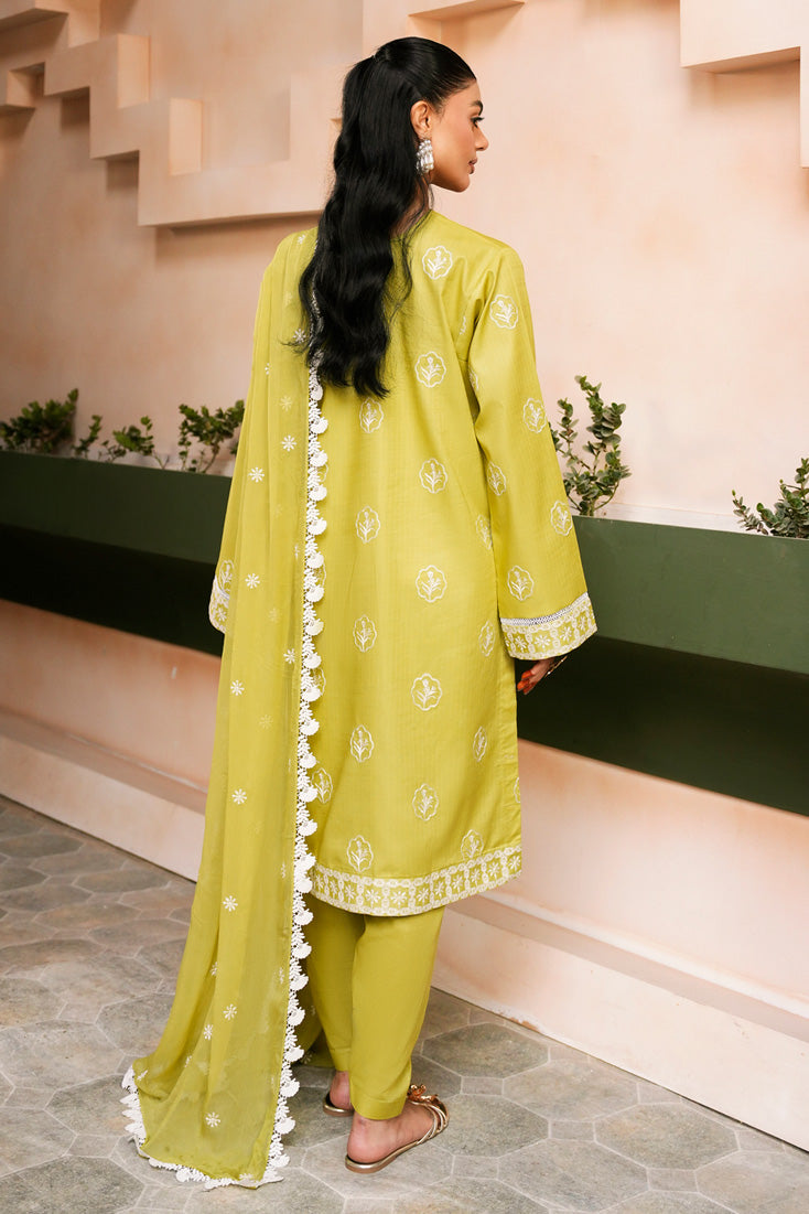 Marjjan | Leya Collection | MBL-101 (NEON GREEN) - Luxury Dress - available at Maria Faisal in UK and USA.