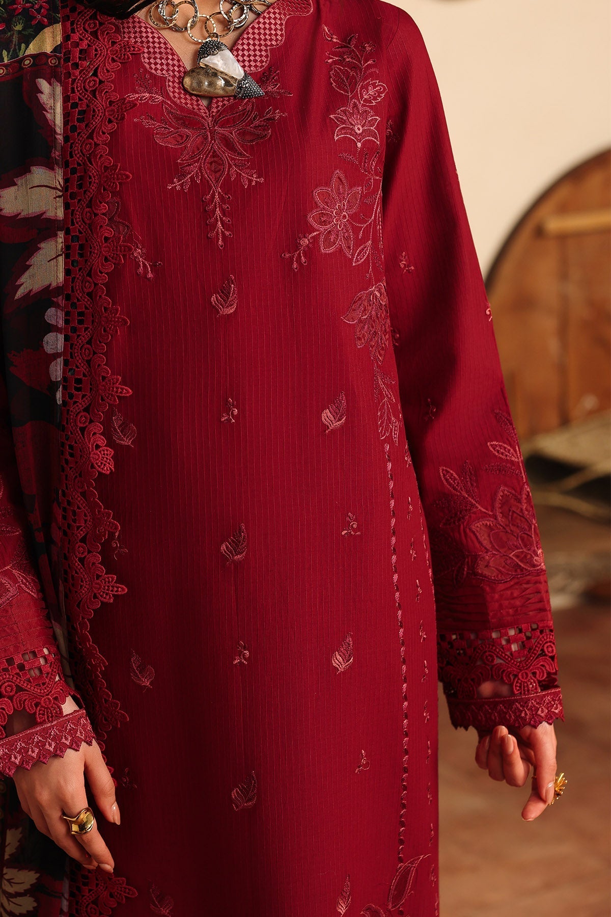 Nureh | Raha Lawn | NE-248 - Luxury Dress - available at Maria Faisal in UK and USA.