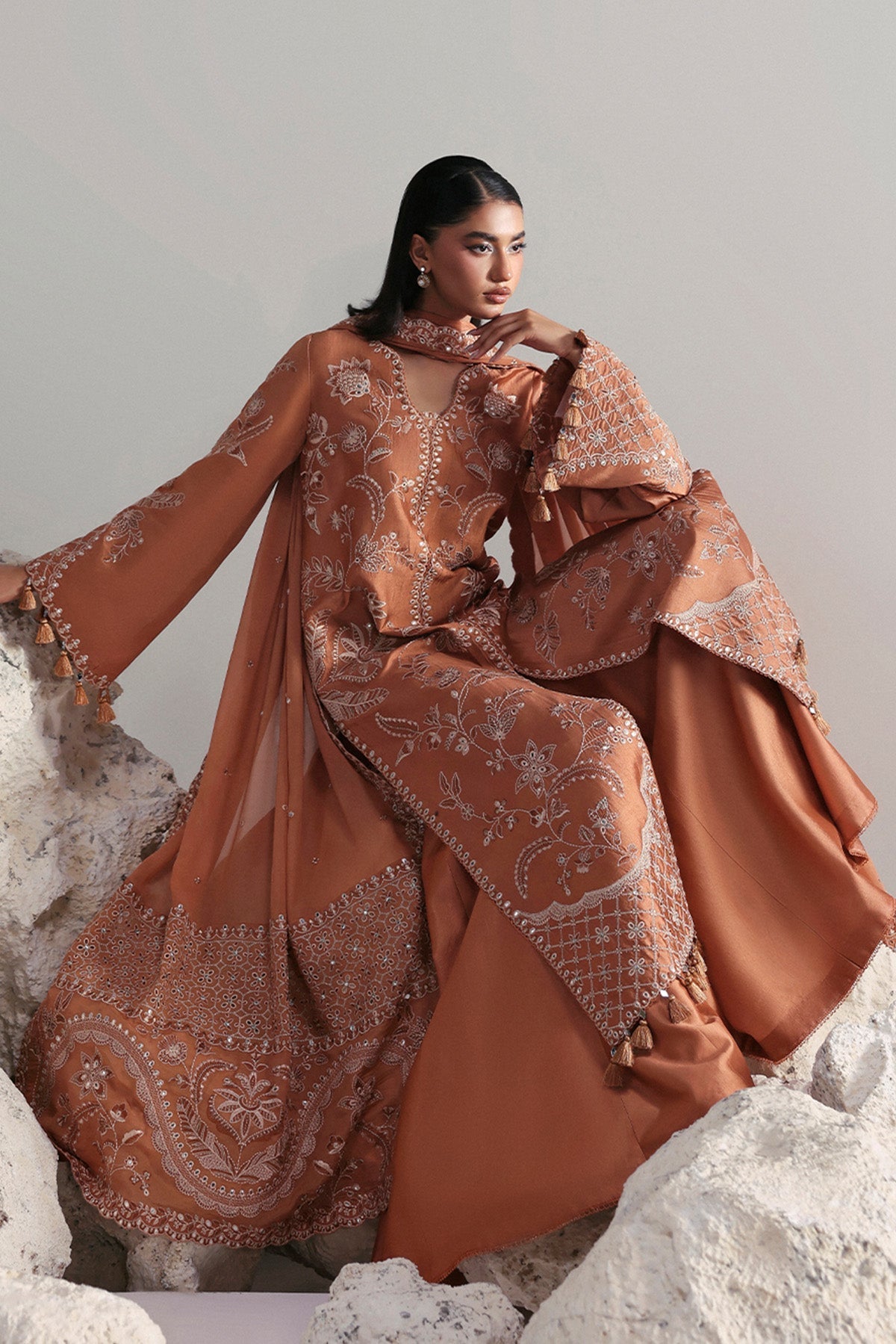 Afrozeh | Slate Ready to Wear | Anastaria - Ladies Clothes - Maria Faisal
