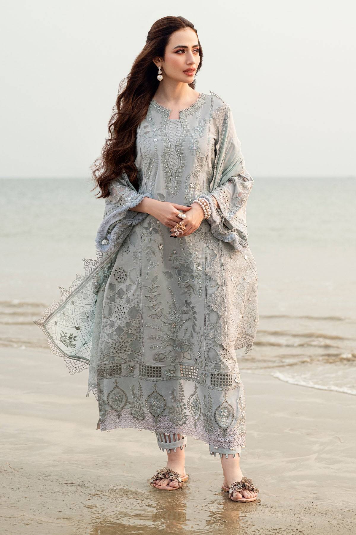 Nureh | Khuwab Luxury Lawn | NE-145 by Maria Faisal - Registered Vendor of : Nureh - type : Ladies Clothes - 100% original wedding dresses