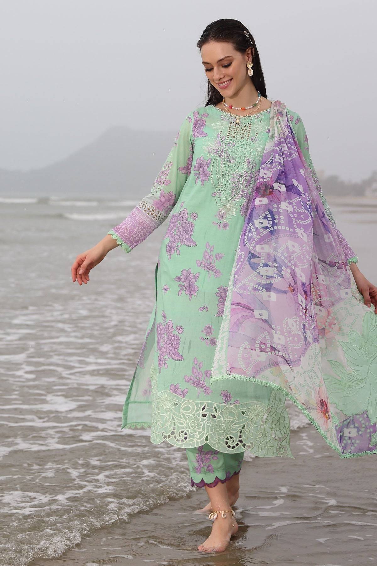 Nureh | Gardenia Embroidered Lawn 25 | NSG-174 by Maria Faisal - Registered Vendor of : Nureh - type : Ladies Clothes - 100% original wedding dresses