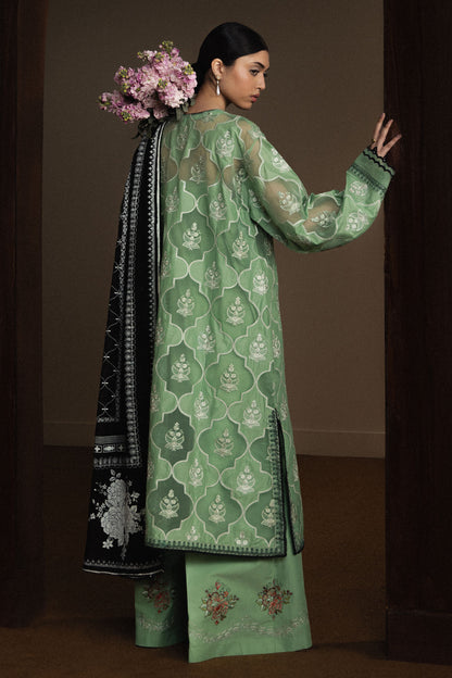  Model Wearing Pistachio Pima Lawn Long Shirt -  Zara Shahjahan | Satori 2026 | Midoriya-D6 - Ladies Clothes - Maria Faisal