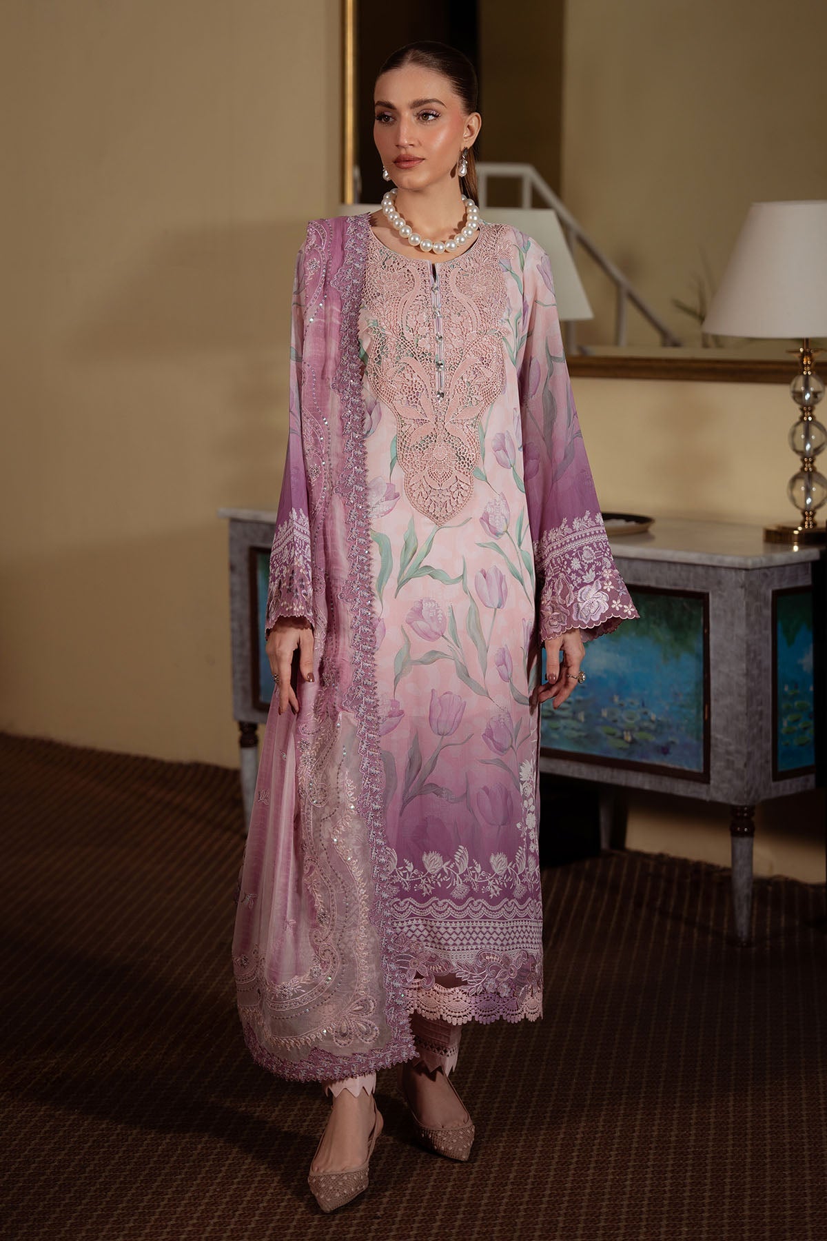Nureh | Swiss Lawn | NS-159 - Luxury Dress - available at Maria Faisal in UK and USA.