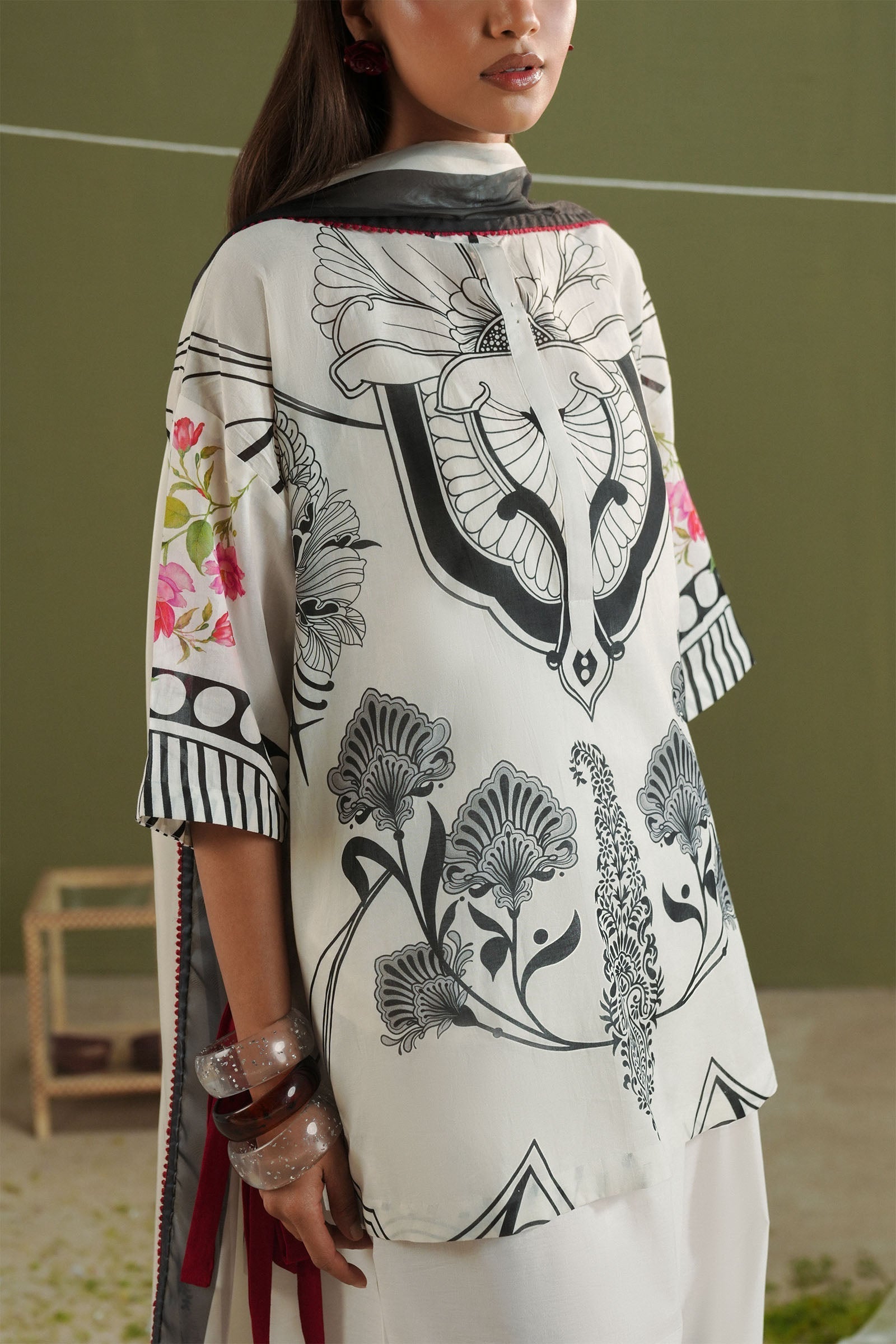 Zara Shahjahan | Coco Prints 26 | Raya-10A - Casual Dress - available at Maria Faisal in UK and USA.