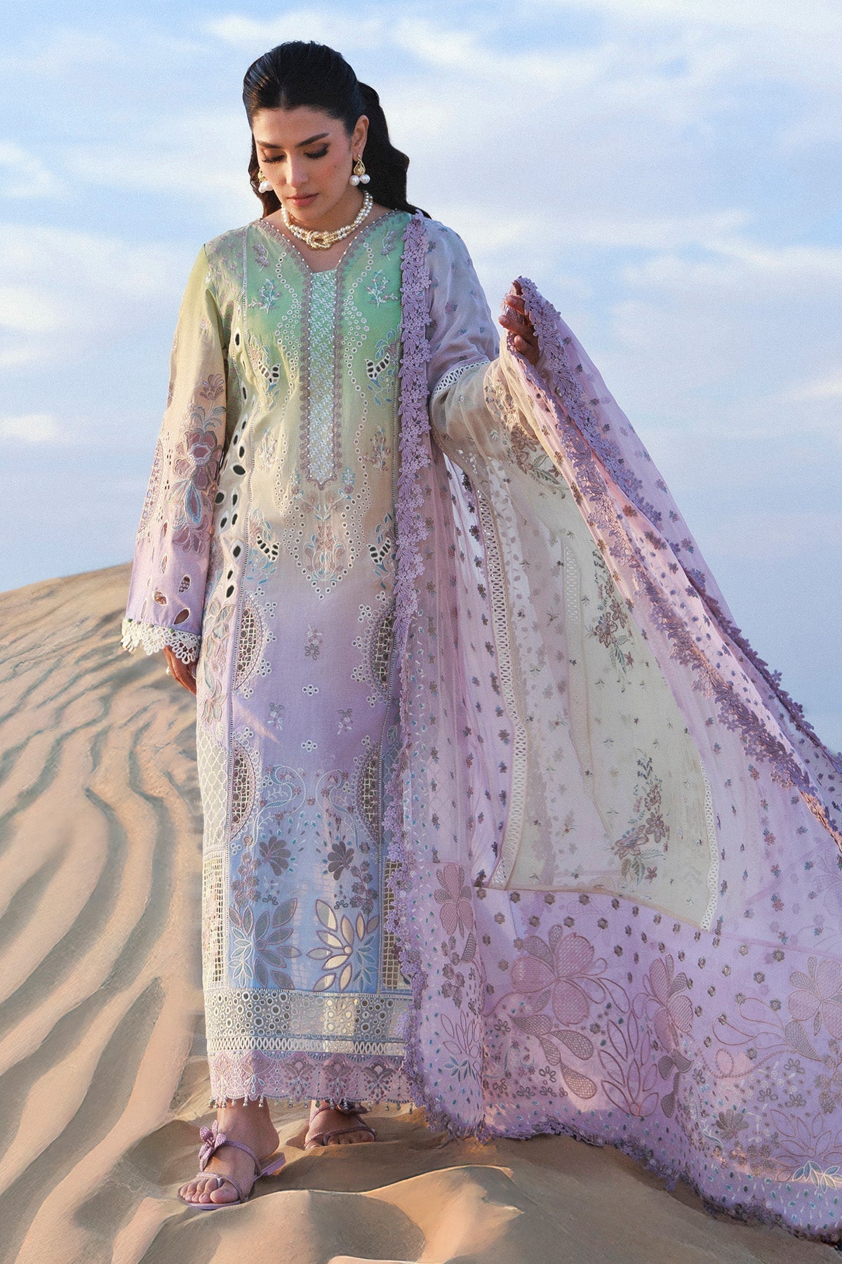 Nureh | Aman Luxe | Emelfie NE-228 - Luxury Dress - available at Maria Faisal in UK and USA.