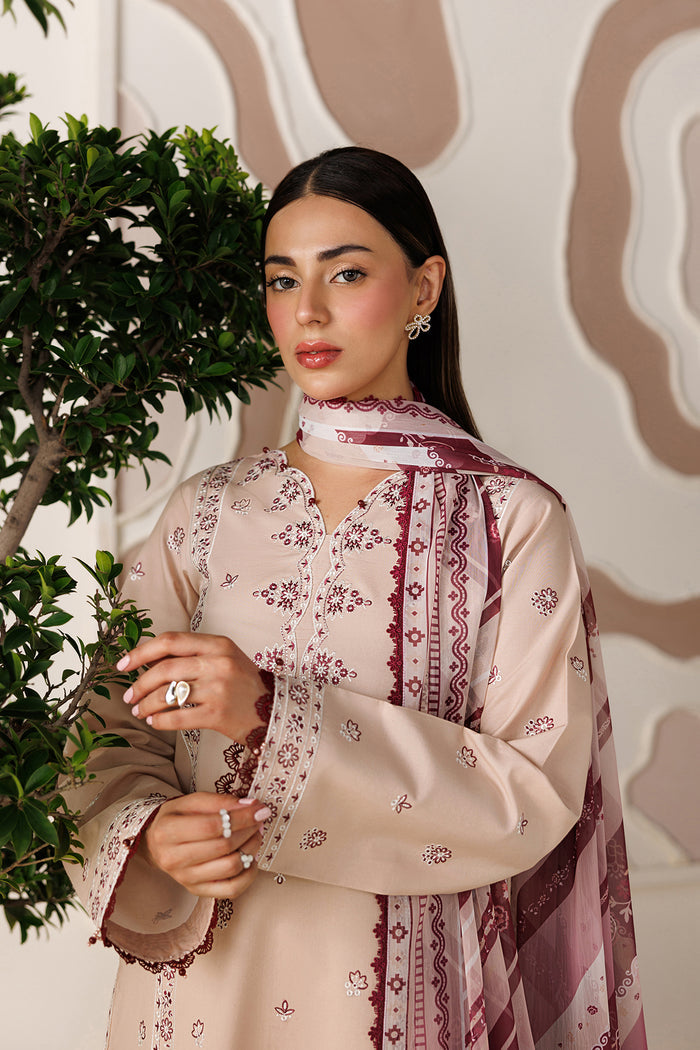 Farasha | Summer Melody 26 | Peach Blush - Casual Dress - available at Maria Faisal in UK and USA.