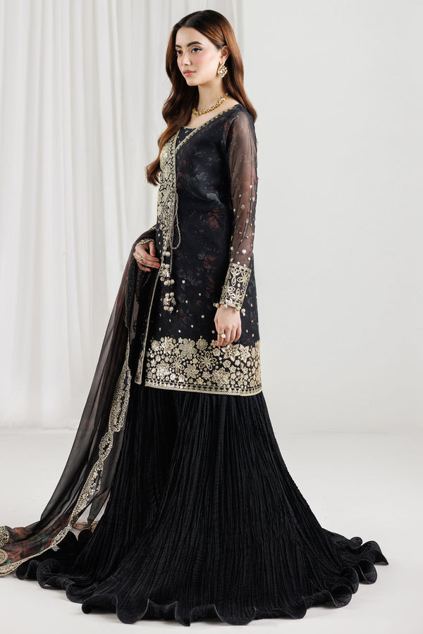 Farasha | Formals 26 | Raven Noir - Formal Dress - available at Maria Faisal in UK and USA.