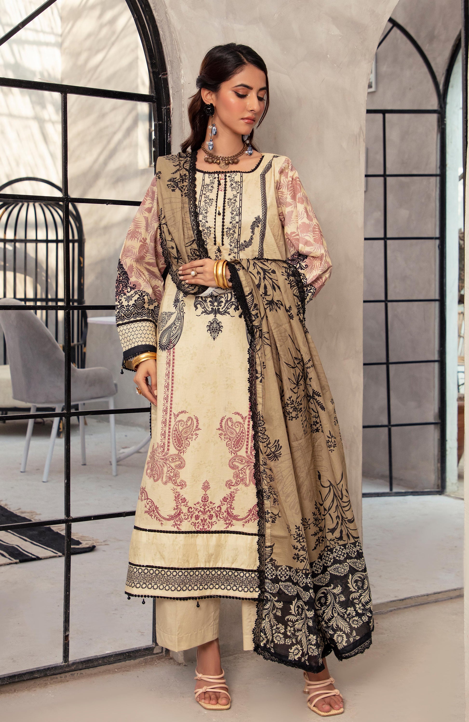 Alzohaib | Digital Printed Cambric | Colors Digital Cambric 3 Piece-CDC-2-25-05 - Ladies Clothes - Maria Faisal