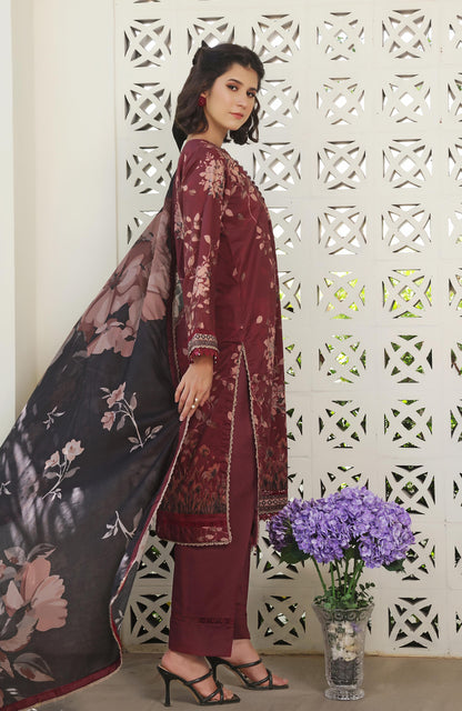 Alzohaib | Digital Printed Cambric | Colors Digital Cambric 3 Piece-CDC-25-05 - Ladies Clothes - Maria Faisal