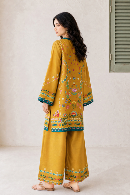 Saad Shaikh | Ease Fall Edit 26 | D-08 Co-ord Set Mustard - Casual Dress - available at Maria Faisal in UK and USA.