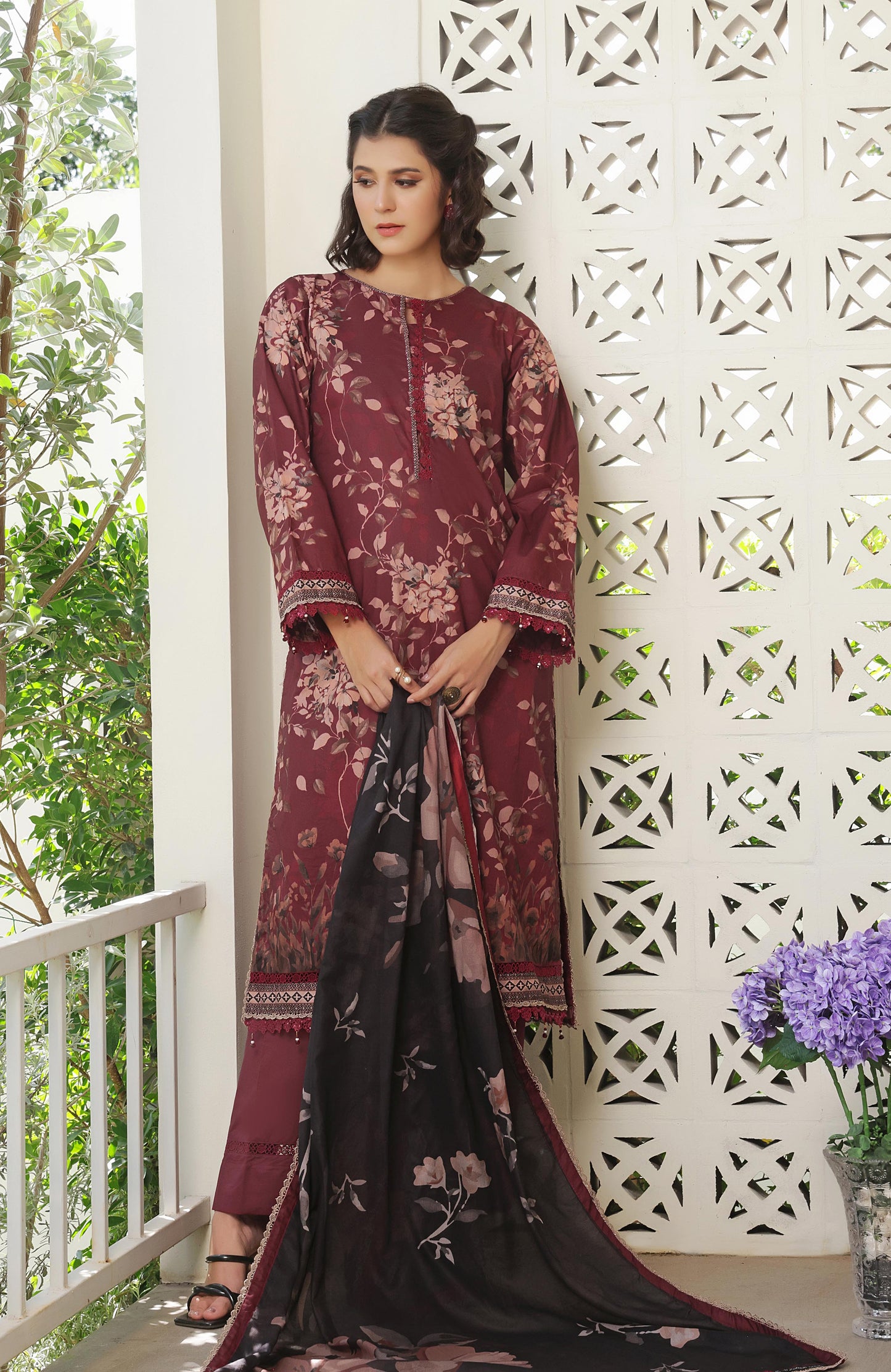 Alzohaib | Digital Printed Cambric | Colors Digital Cambric 3 Piece-CDC-25-05 - Ladies Clothes - Maria Faisal
