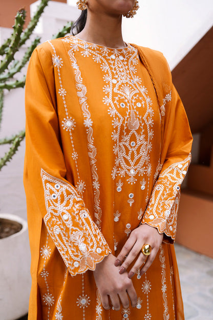 Marjjan | Leya Collection | MBL-95 (MUSTARD) - Luxury Dress - available at Maria Faisal in UK and USA.