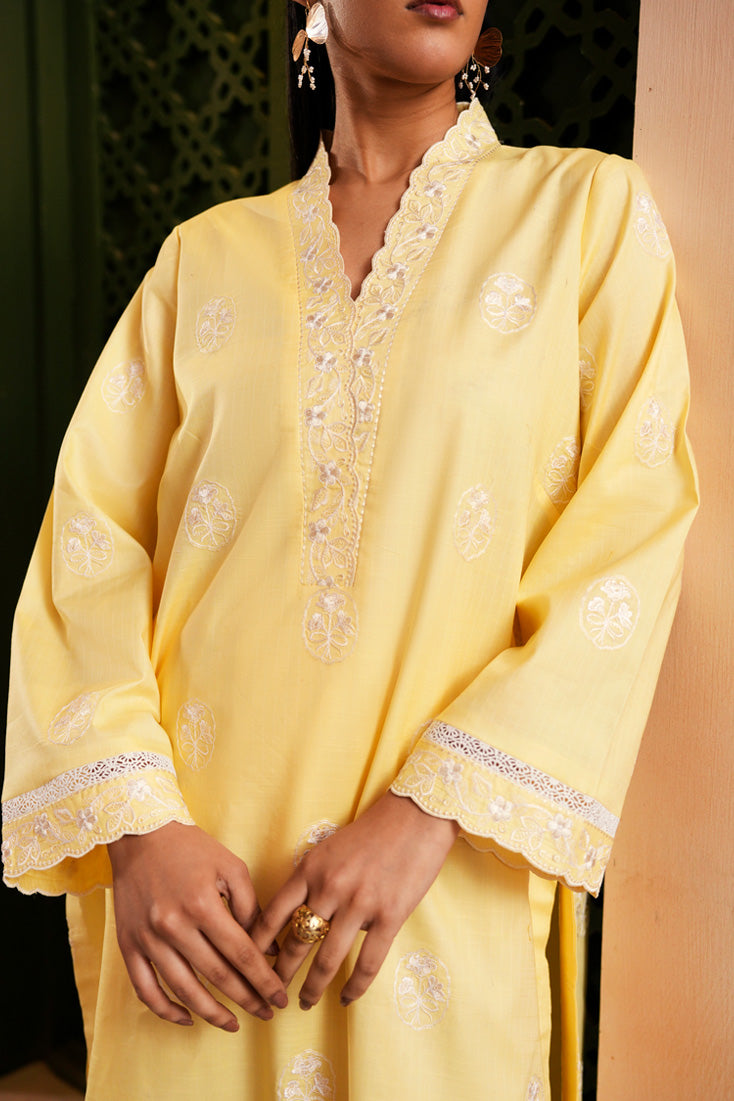 Marjjan | Leya Collection | MBL-100 (YELLOW) - Luxury Dress - available at Maria Faisal in UK and USA.