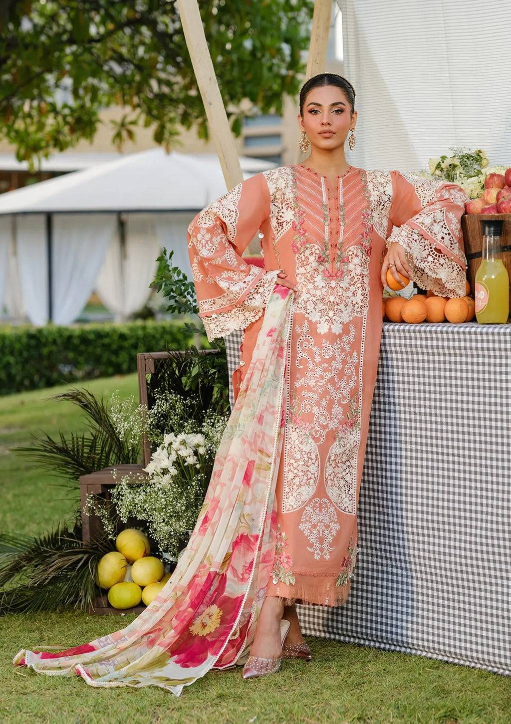 Elaf Premium | Luxury Lawn 25 | ELH-5A AUTUMN DREAM by Maria Faisal - Registered Vendor of : Elaf Premium - type : Ladies Clothes - 100% original wedding dresses