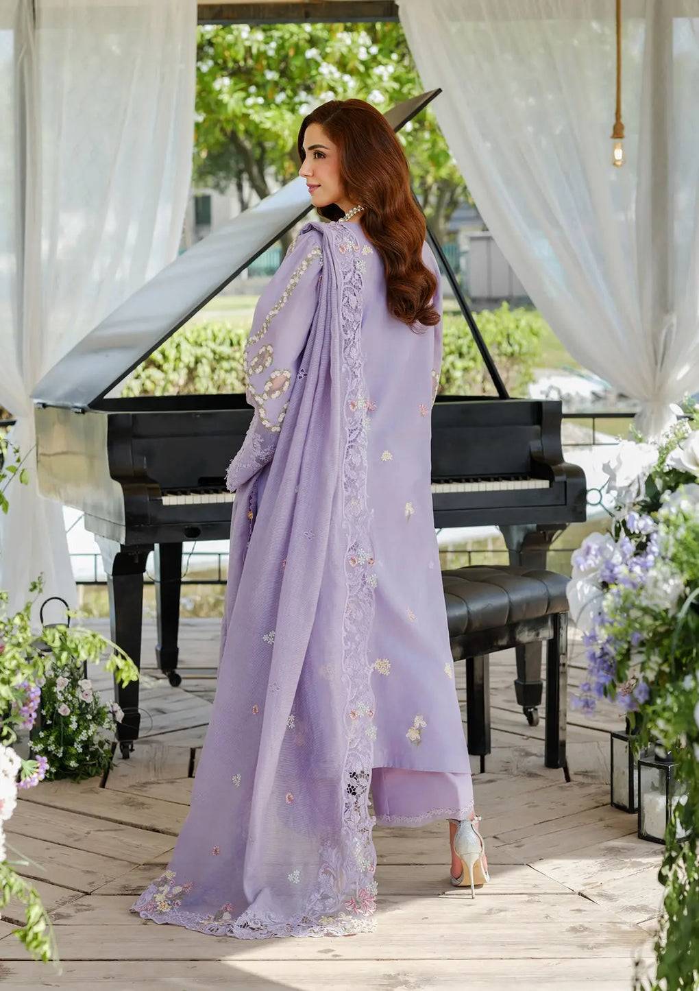 Elaf Premium | Luxury Lawn 25 | ELH-3A PARIS HUES by Maria Faisal - Registered Vendor of : Elaf Premium - type : Ladies Clothes - 100% original wedding dresses