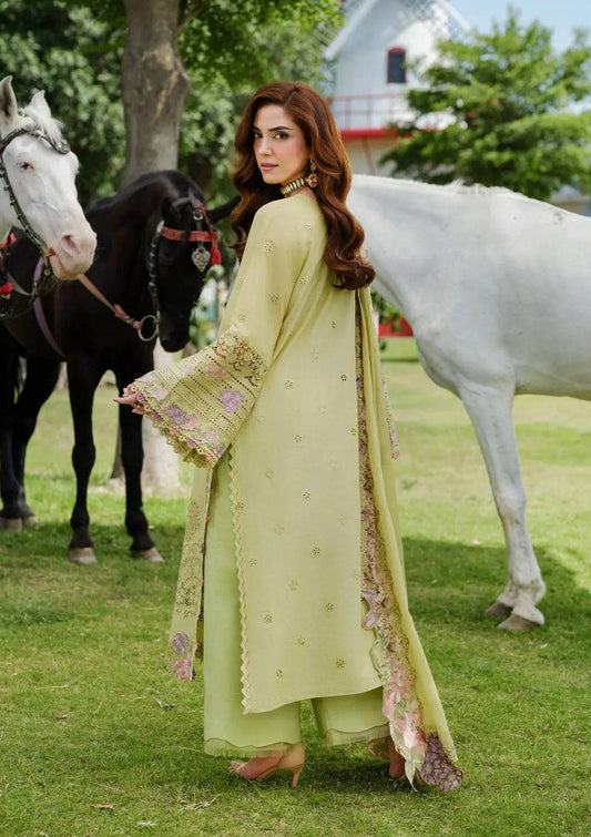 Elaf Premium | Luxury Lawn 25 | ELH-1A PISTACIA by Maria Faisal - Registered Vendor of : Elaf Premium - type : Ladies Clothes - 100% original wedding dresses
