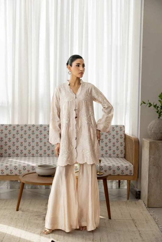 Wahaj M Khan | Sanam Luxe | Onion Pink Sanam JS - Luxury Dress - available at Maria Faisal in UK and USA.
