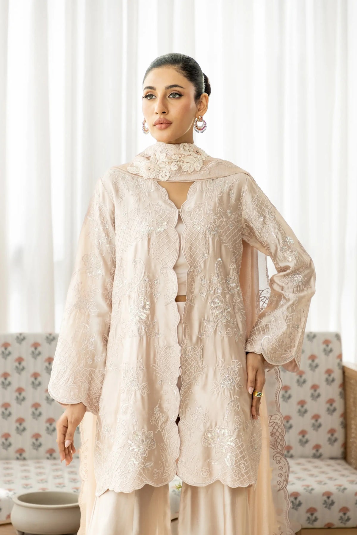 Wahaj M Khan | Sanam Luxe | Onion Pink Sanam JS - Luxury Dress - available at Maria Faisal in UK and USA.