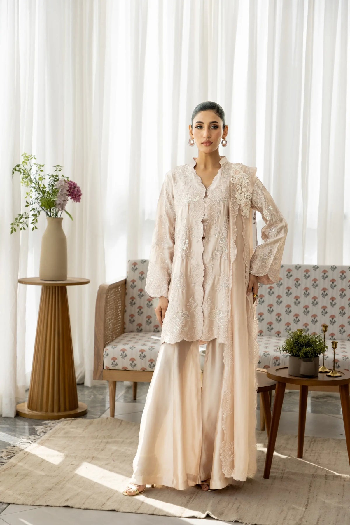 Wahaj M Khan | Sanam Luxe | Onion Pink Sanam JS - Luxury Dress - available at Maria Faisal in UK and USA.